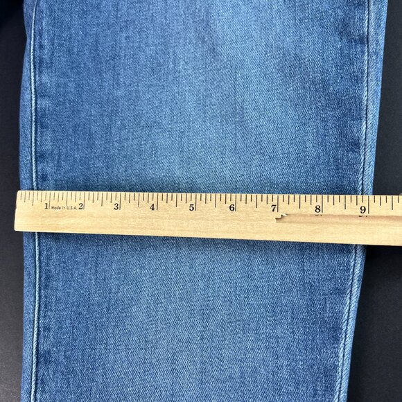 Paige Jeans Women 34x27* Claudine High Rise Crop Flare Blue Raw Hem Denim Tag 32 - Picture 13 of 16